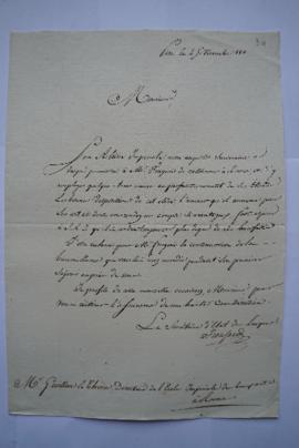 lettre demandant la continuation de la bienveillance pour M. Frugoni, artiste retournant à Rome, ...