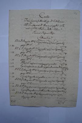 cahier des comptes et quittance pour les travaux du septembre au décembre 1823, de la veuve Pucci...