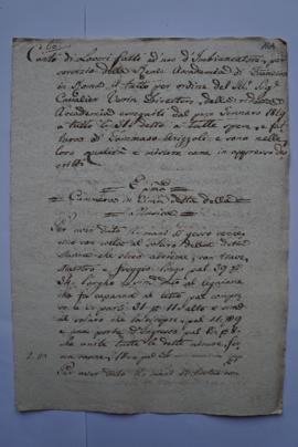 cahier de comptes et quittance pour les travaux du mois de janvier 1829, du badigeonneur Tommaso ...