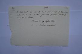 quittance pour une petite presse pour un sceau de lettre, de Felice Amadori à Pierre-Narcisse Gué...