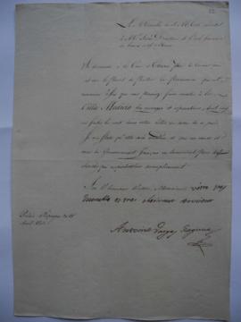 « lettre-demande de permission pour l'execution des ouvrages et reparations à la Villa Medici », ...