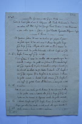 cahier de comptes et quittance pour les travaux de janvier à juin 1834, d’Antonio fils, pour le m...