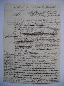 lettre informant de la maladie de Dedéban et de son départ à Paris, de Lethière au président de l...