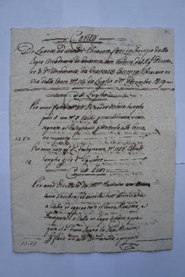 cahier de comptes et quittance pour les travaux du juillet au décembre 1819, du serrurier Françoi...