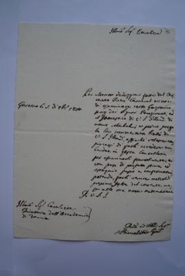 lettre convoquant le personnel de l’Académie, Gaspierino et Michele pour les interroger à la suit...