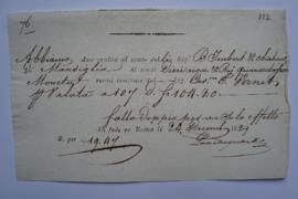 certificat du crédit payé par Horace Vernet, de Laimé Duquesne à B. Imbert et Chataues de Marseil...