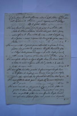 cahier des comptes et quittance pour les travaux du 3 septembre 1825, du serrurier Carlo Carlucci...