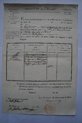 ordre de paiement pour le mois de juin, de Poeydavant, payeur de la 30e Division, à Lethière, fol...