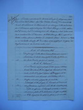 cahier des comptes et quittance pour travaux, de janvier à mars 1845, de Paolo et Mattia Maes frè...