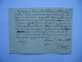 certificat relatif aux retenues des pensionnaires de janvier à mars 1843, de Jean-Victor Schnetz,...