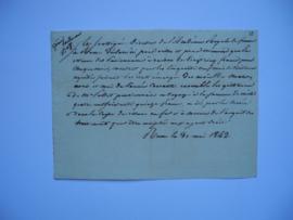 certificat relatif aux retenues des pensionnaires des mois de mars, avril et mai 1842, de Jean-Vi...