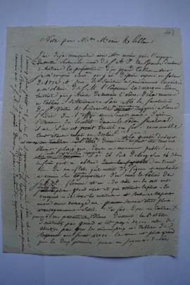 « Note pour Mme Morin et Leblanc » note sur le tableau de Lethière exposé au Salon de 1812, de Le...