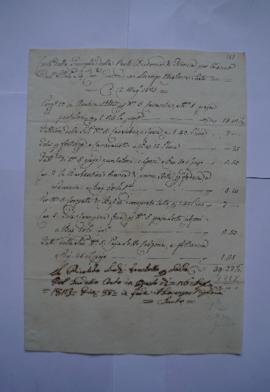 facture et quittance, du couturier Lorenzo Miglionini à Pierre Narcisse Guérin, fol. 168-169