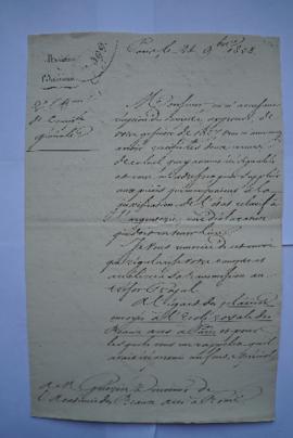lettre relative aux erreurs de calcul dans le compte approuvé de 1827, du ministre de l’Intérieur...