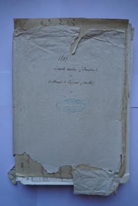 « 1827. Compte rendu (Brouillon). Quittances à l’appui (doubles). », pochette contenant les folio...