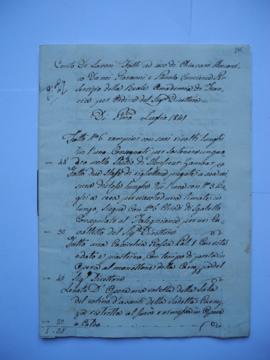 cahier des comptes et quittance pour les travaux du 1er juillet 1841, de Giovanni et Paolo Concie...