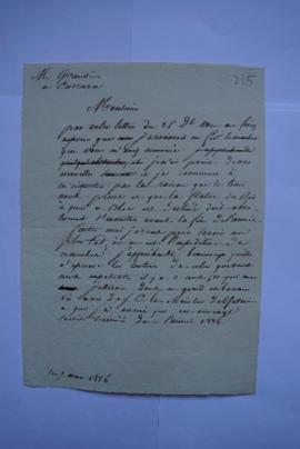 lettre de Lethière à Grandi, marbrier, fol. 215