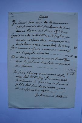 facture et quittance du matelassier Atanasio Adduci à Pierre- Narcisse Guérin, fol. 85