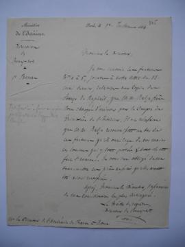 lettre accompagnant les factures relatives aux copies des Chambres de Raphaël que les frères Balz...