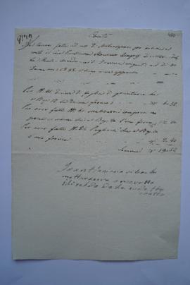 facture et quittance de la matelassière, Antonionia Ribechi à Ingres, fol. 460
