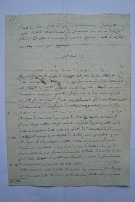 cahier de comptes et quittance pour les travaux du 20 juin 1829, du badigeonneur Antonio Giovanno...