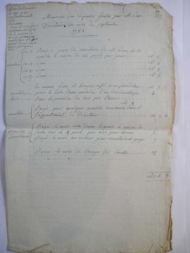 « Memoires des dépenses faites par M. Vien Directeur du mois de septembre 1781 » : état de dépens...