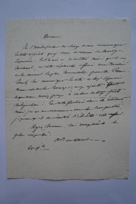 lettre relative à l’affaire de l’architecte Famin et priant de lui transmettre la lettre de M. Ca...