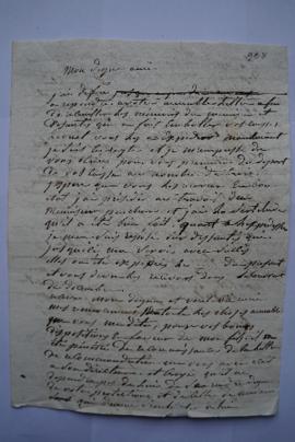 lettre informant du départ des trois caisses pour Devaines de Lethière à Devaines, directeur géné...