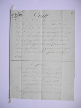 deux cahiers de comptes et quittances pour travaux d’avril à juillet 1847, de Giovanni et Paolo C...
