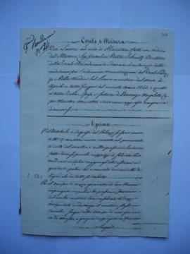 cahier de comptes et quittance pour les travaux d’avril jusqu’à juin 1843 de Vincenzo Angeletti, ...