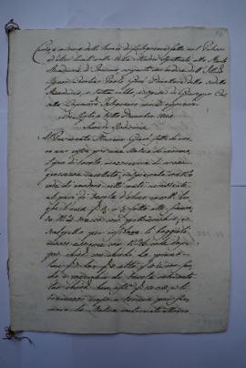 cahier des comptes et quittance pour les travaux du juillet au décembre 1823, du menuisier Giusep...