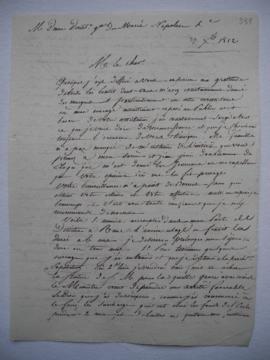 lettre demandant d’appuyer auprès du ministre la demande de prolongation du directorat, de Lethiè...