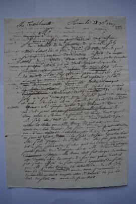 lettre-réponse concernant la mort de M. Jolli et les objets réclamés de Lethière Tessié-La Motte,...