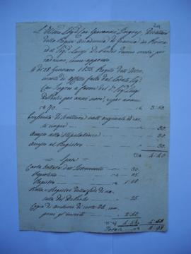 facture pour le bail, de Jean Auguste Dominique Ingres à Luigi De Paolis, locataire, fol. 204-205