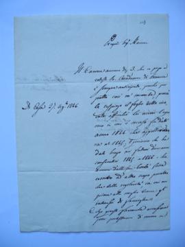 lettre au sujet de la régularité des payements de la redevance de l’Académie, de Santarelli à l’a...