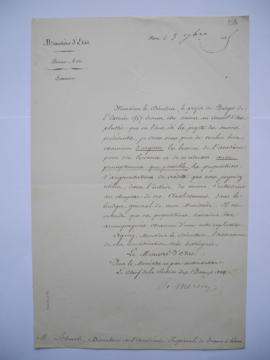 lettre demandant d’examiner d’urgence les besoins de l’Académie pour l’exercice 1857 devant être ...