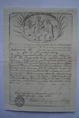 acte de mariage d’Alexandre Lethière et de Rosa Meli du 11 novembre 1813, de Caris à Lethière, fo...