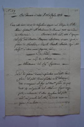 cahier de comptes et quittance pour les travaux du mois de mars au juillet 1816, des tailleurs de...