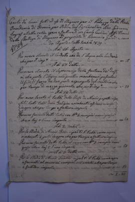 cahier des comptes et quittance pour les travaux d’août à la fin du mois de décembre 1839, de l’é...