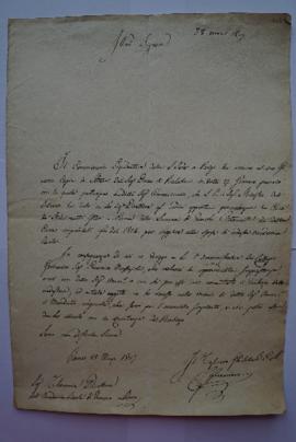 lettre informant des ordres du ministre à Thévenin pour le remboursement de la somme de 8000 f. d...