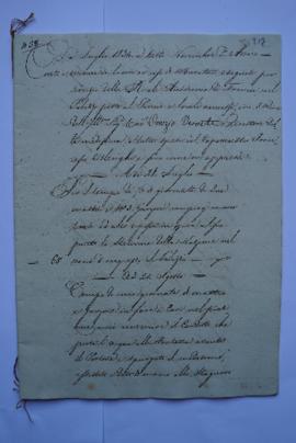 cahier de comptes et quittance pour les travaux de juillet à novembre 1834, du maçon Francesco Os...