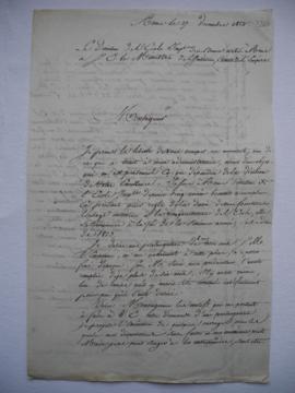 lettre servant de sous-pochette demandant une prolongation du directorat de Lethière de 2 ou 3 an...