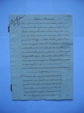 cahier de comptes et quittance pour les travaux d’octobre à décembre 1844, de Vincenzo Angeletti,...