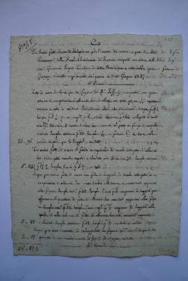 cahier des comptes et quittance pour les travaux de juin 1837, du menuisier, Giuseppe Cassetta à ...