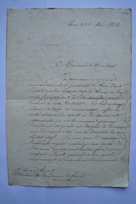 lettre accusant réception du portrait du Roi dont l’Académie à Rome a fait un présent à l’Ambassa...