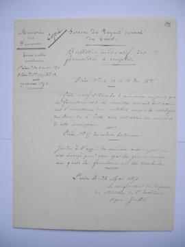 bulletin indicatif des formalités à remplir relatif au paiement du 4 mars 1850, du vérificateur d...