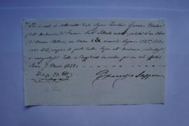 cahier des comptes et quittance pour les travaux du mois de janvier jusqu’en juin 1828 du tailleu...