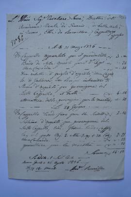 facture et quittance, du cordonnier Andrea Bernillon à Ingres, fol. 331