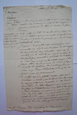 lettre contenant des explications au sujet de la retenue faite sur la pension de M. Bourgeois déc...