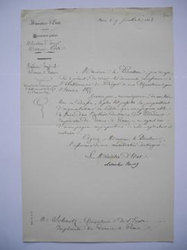 demande de documents pour l’établissement du budget de l’exercice 1855